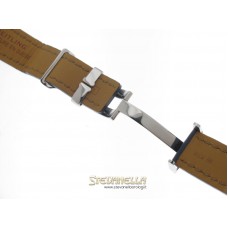 Chiusura deployant Breitling acciaio + cinturino pelle blu 22mm nuova